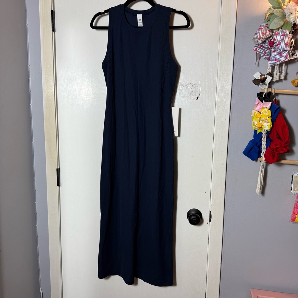 Lululemon All Aligned Ribbed
Midi Dress navy blue size 6